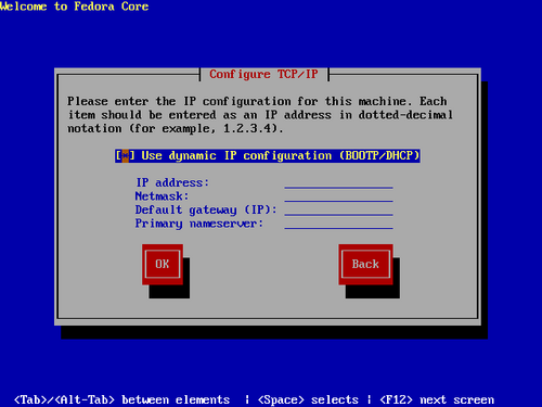 
	      TCP/IP configuration dialog.
	    